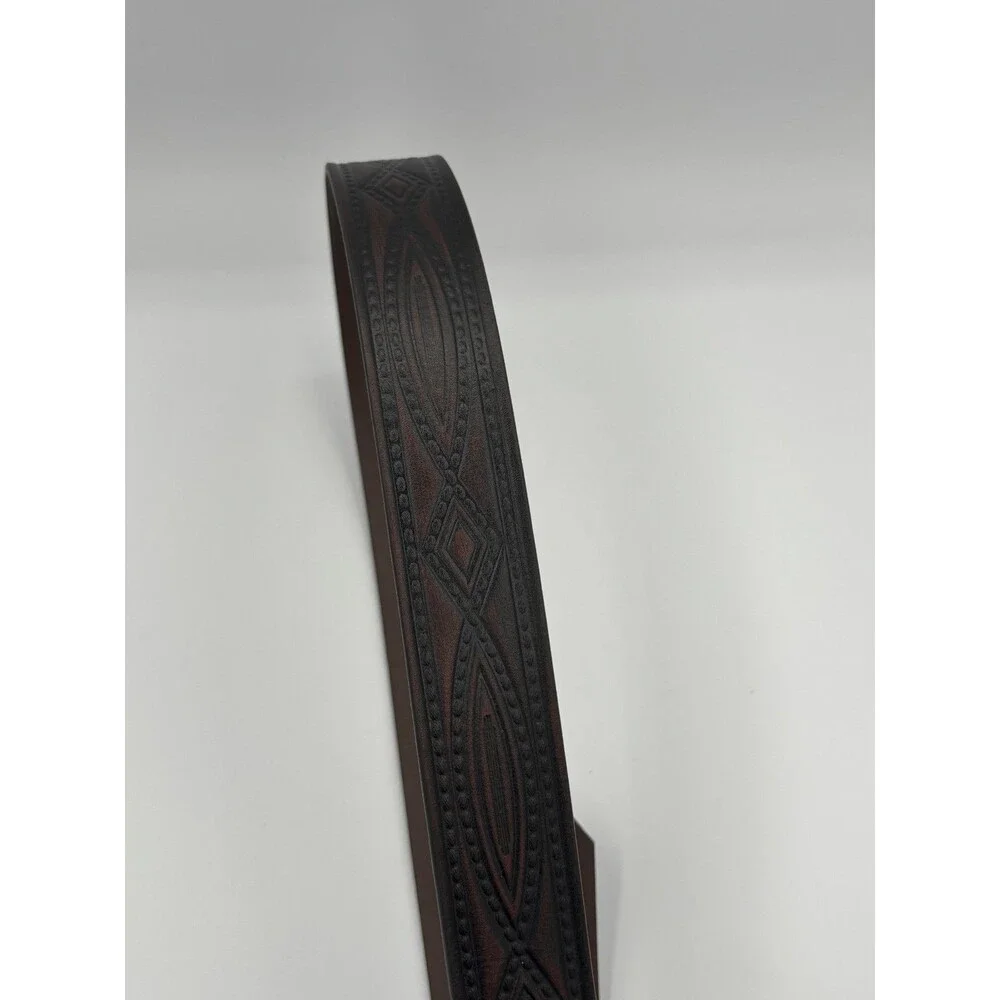 Vintage Wrangler Tooled Leather Belt Men‎ Western, Cowboy, Biker, Casual Sz 40